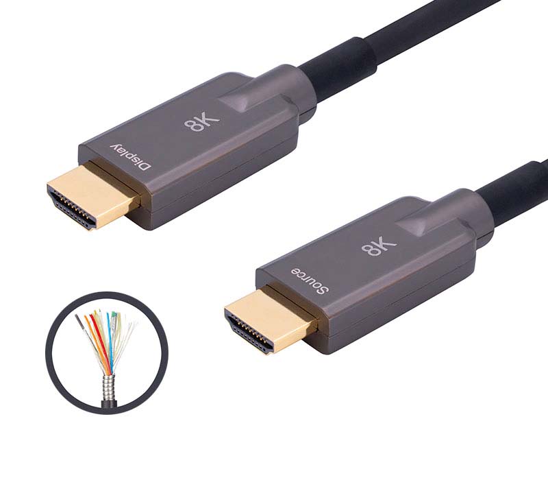 Armored 8k fiber optic HDMI Cable